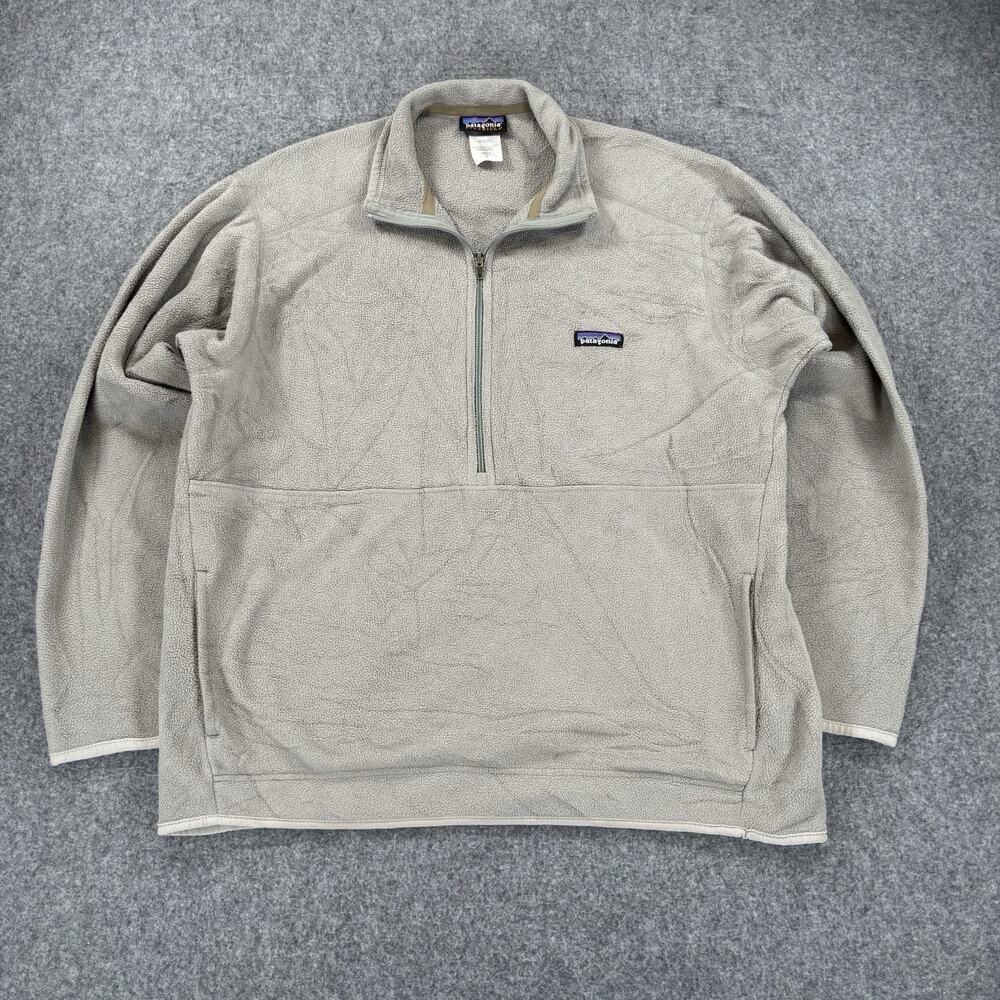 Vtg. Y2K Patagonia Synchilla Marsupial Fleece Pullover 11348 Men's Large Tan